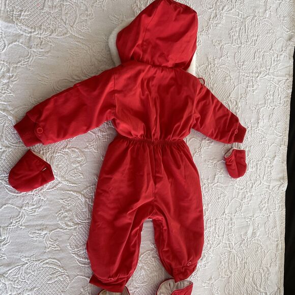 Snow Suit Hooded Removable Mitten Boots Toddler Heart Vtg Warner’s 24.5"-33.5" T - Picture 8 of 11